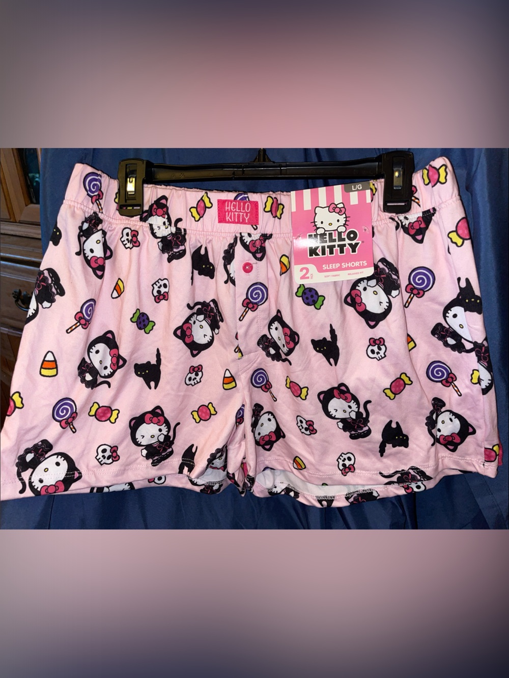 Hello Kitty Pink Candy & Character Sleep Shorts 2-Pack